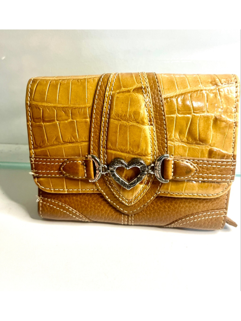 Vintage Brighton Tan leather organizer wallet